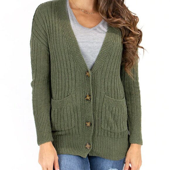 Grace & Lace green Slouchy Knit Cardi - Picture 1 of 2